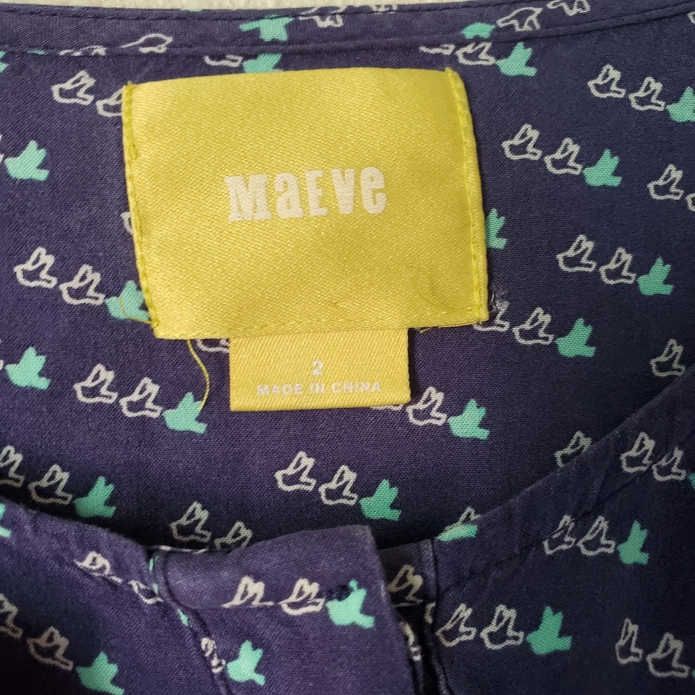 Anthropologie Split Back Button Down In Bird Print - image 5